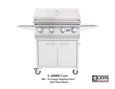 Lion L60000 32-Inch 4-Burner Stainless Steel Natural Gas Grill Cart - 65623