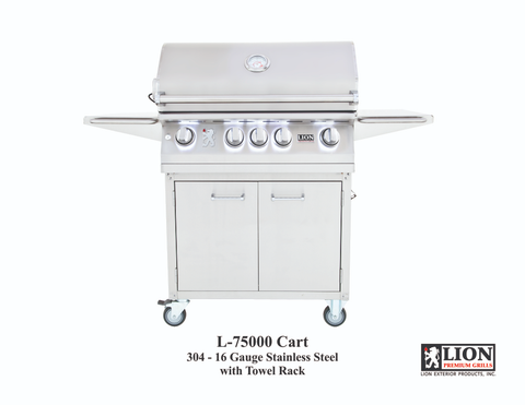 Lion L75000 32-Inch Stainless Steel Propane Gas Grill Cart