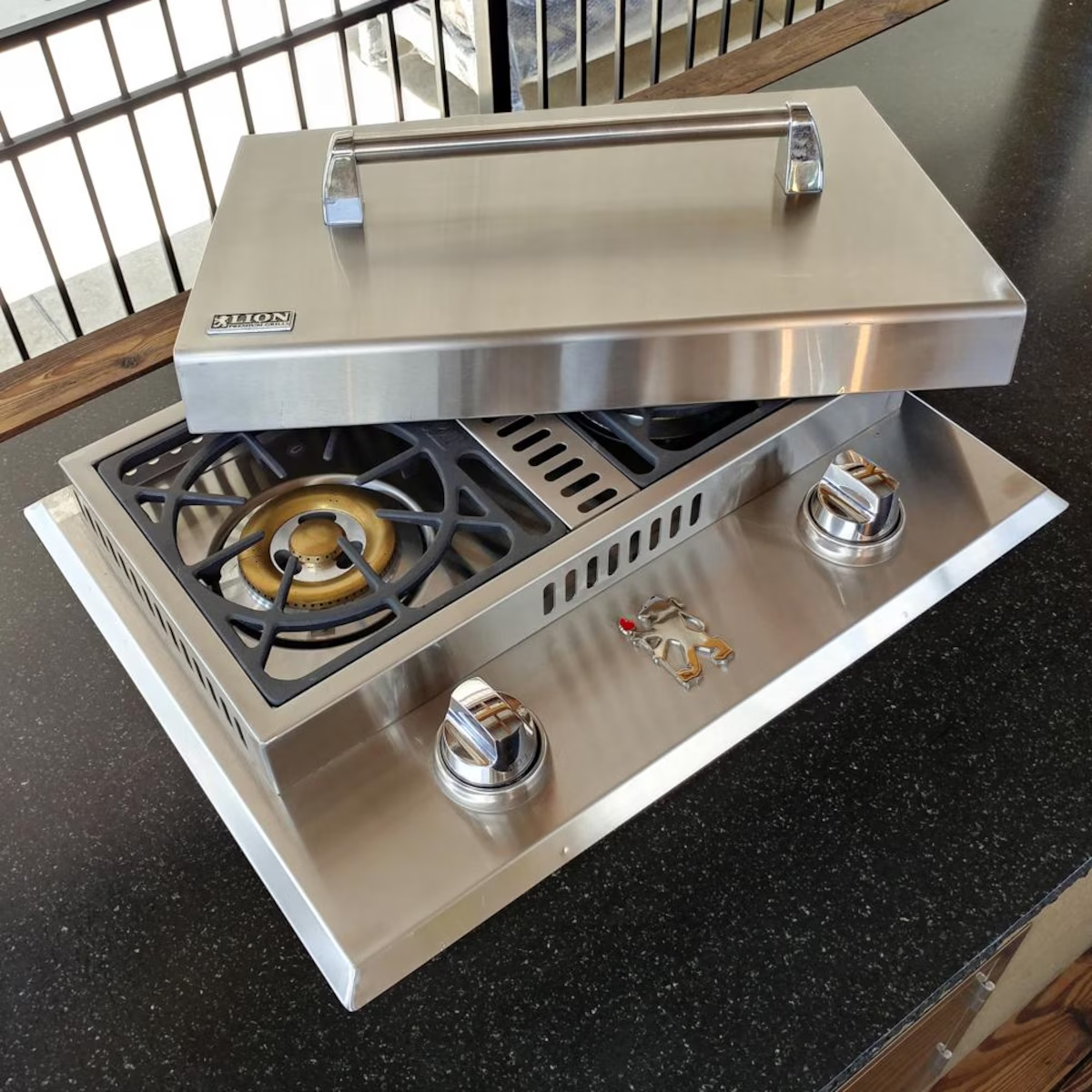 Lion Stainless Steel Drop In Propane Gas Double Side Burner